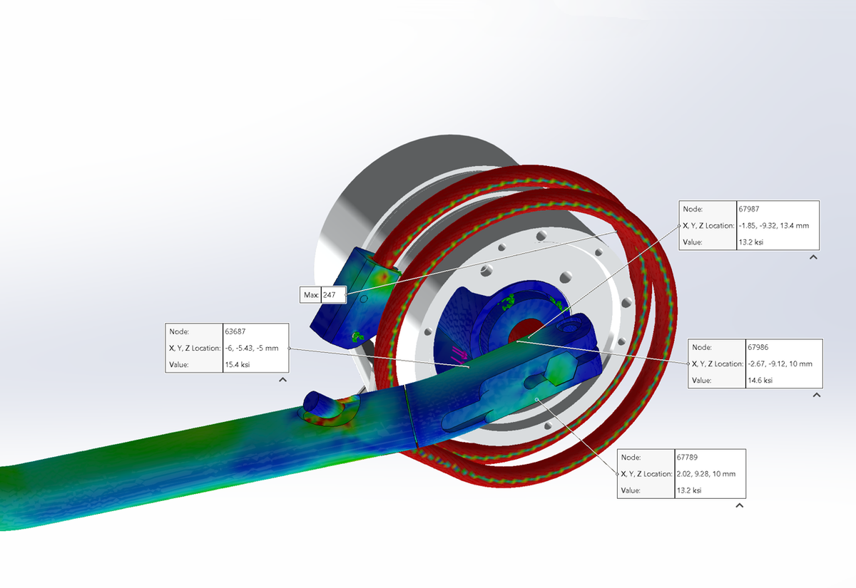 fea feature of the rotary damper on the bera buggy